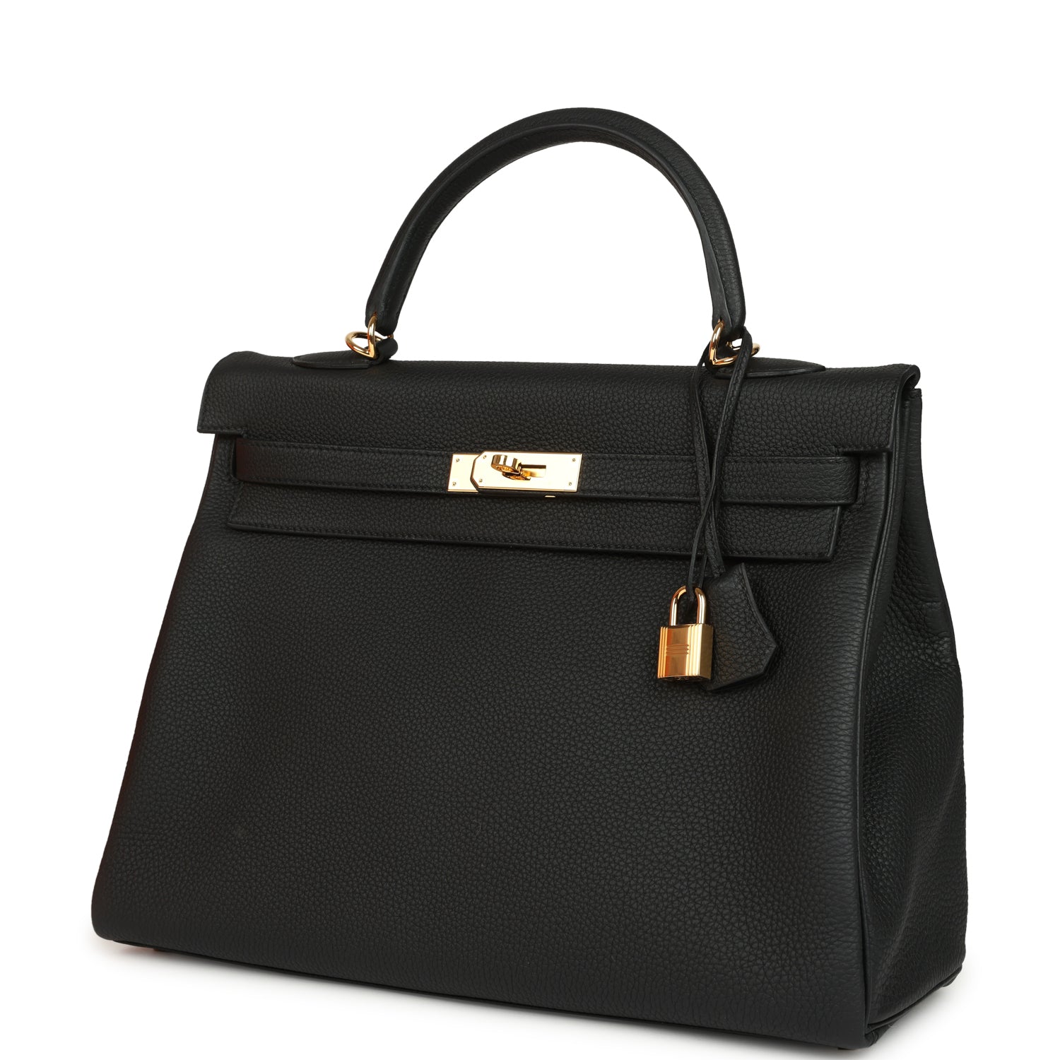 Hermes Kelly Retourne 35 Black Togo Gold Hardware