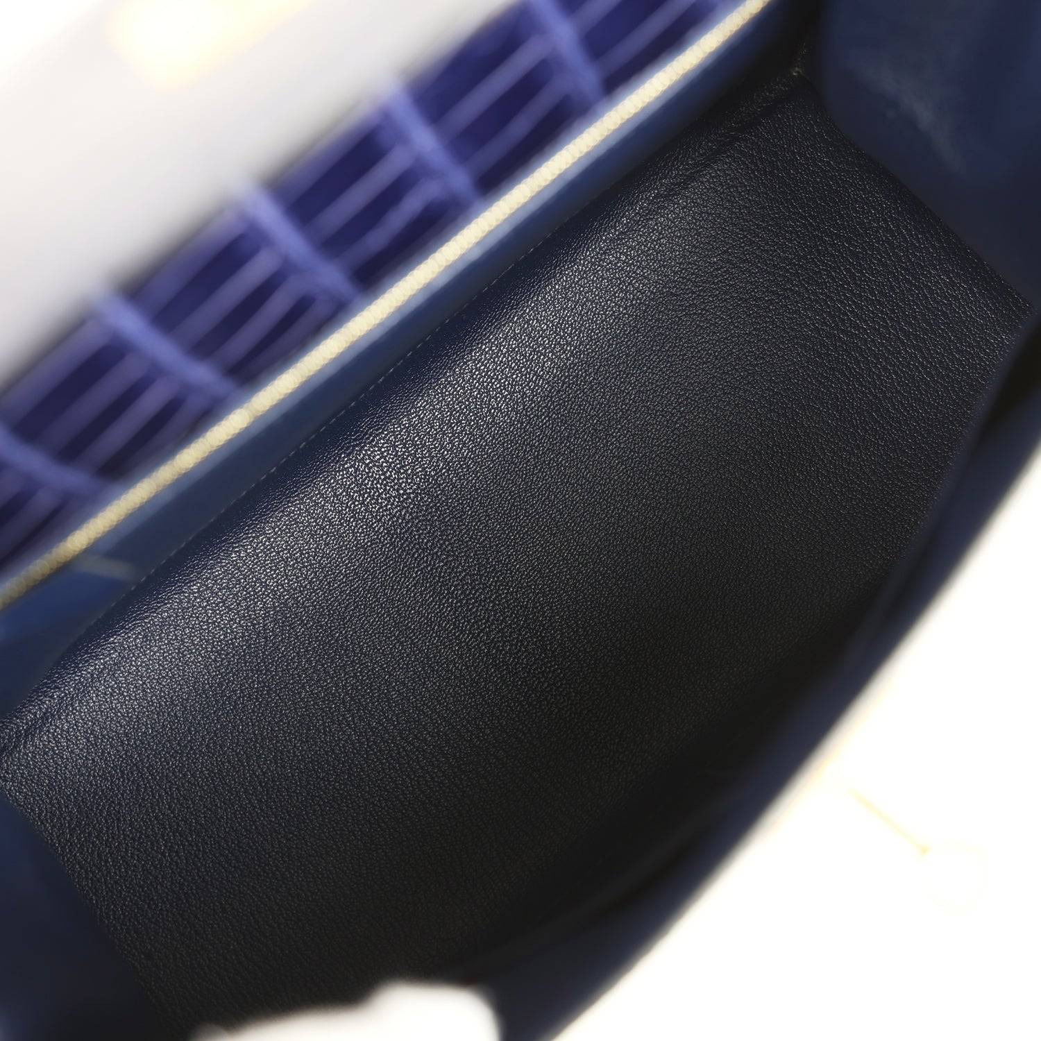 Hermes Kelly Sellier 28 Bleu Encre Shiny Alligator Gold Hardware