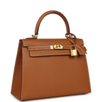 Hermes Kelly Sellier 25 Gold Epsom Gold Hardware