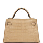 Hermes Kelly Sellier 20 Chai Matte Alligator Gold Hardware