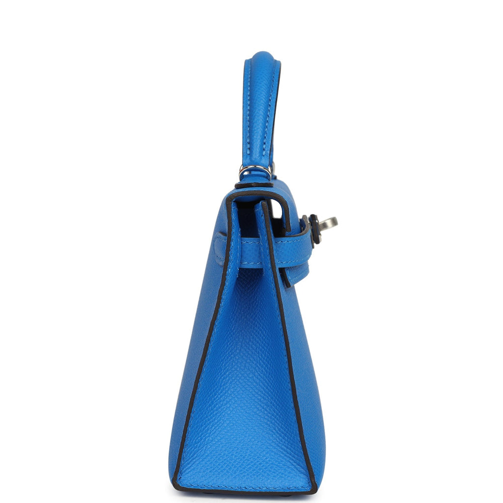 Hermes Kelly Sellier 20 Bleu Hydra Epsom Palladium Hardware
