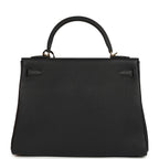 Hermes Kelly Retourne 32 Black Togo Gold Hardware