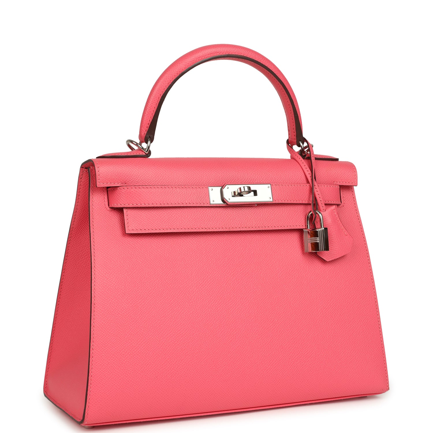 Hermes Kelly Sellier 28 Rose Azalee Epsom Palladium Hardware