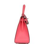 Hermes Kelly Sellier 28 Rose Azalee Epsom Palladium Hardware