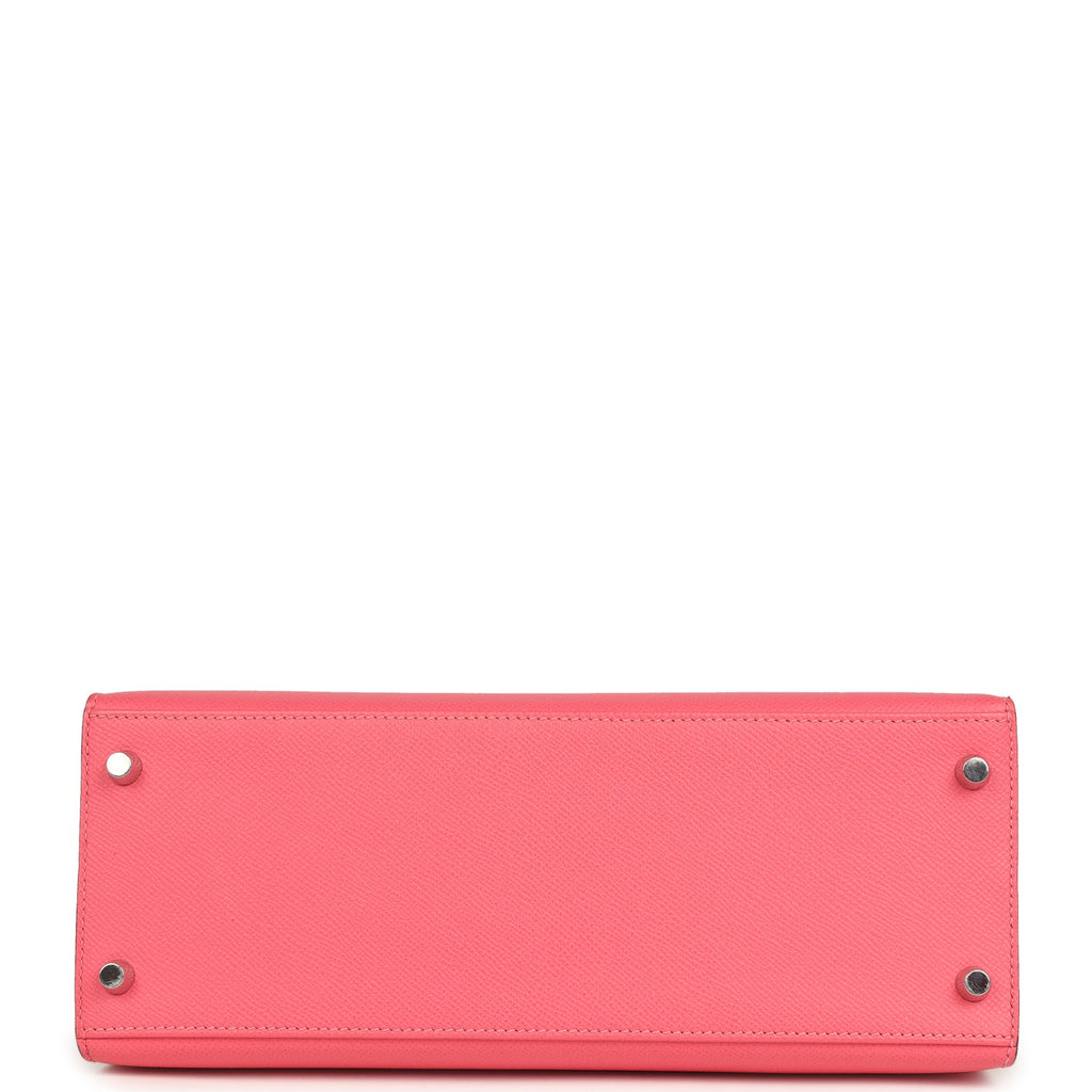Hermes Kelly Sellier 28 Rose Azalee Epsom Palladium Hardware