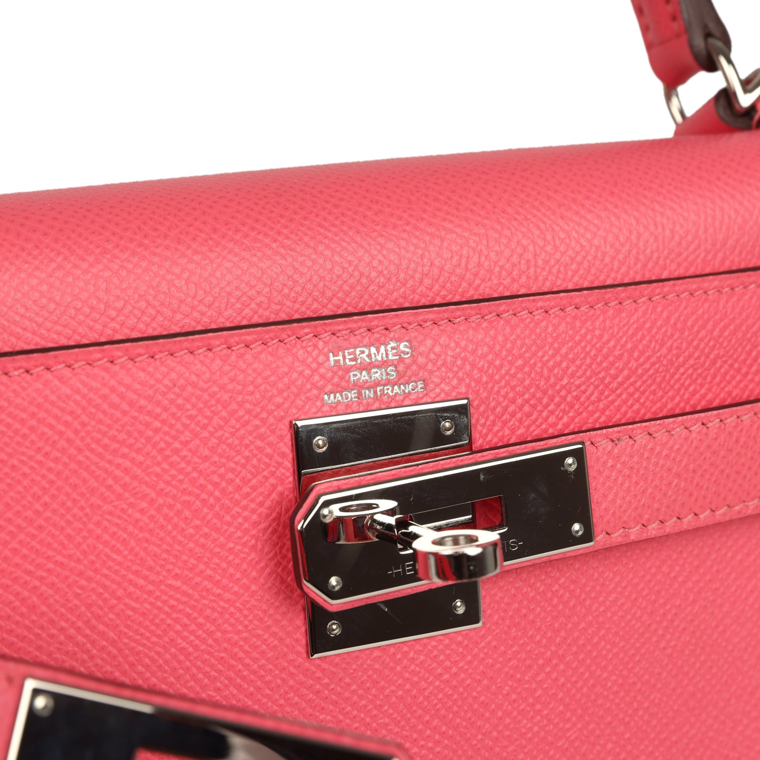 Hermes Kelly Sellier 28 Rose Azalee Epsom Palladium Hardware