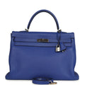 Hermes Kelly Retourne 35 Bleu Electric Togo Palladium Hardware