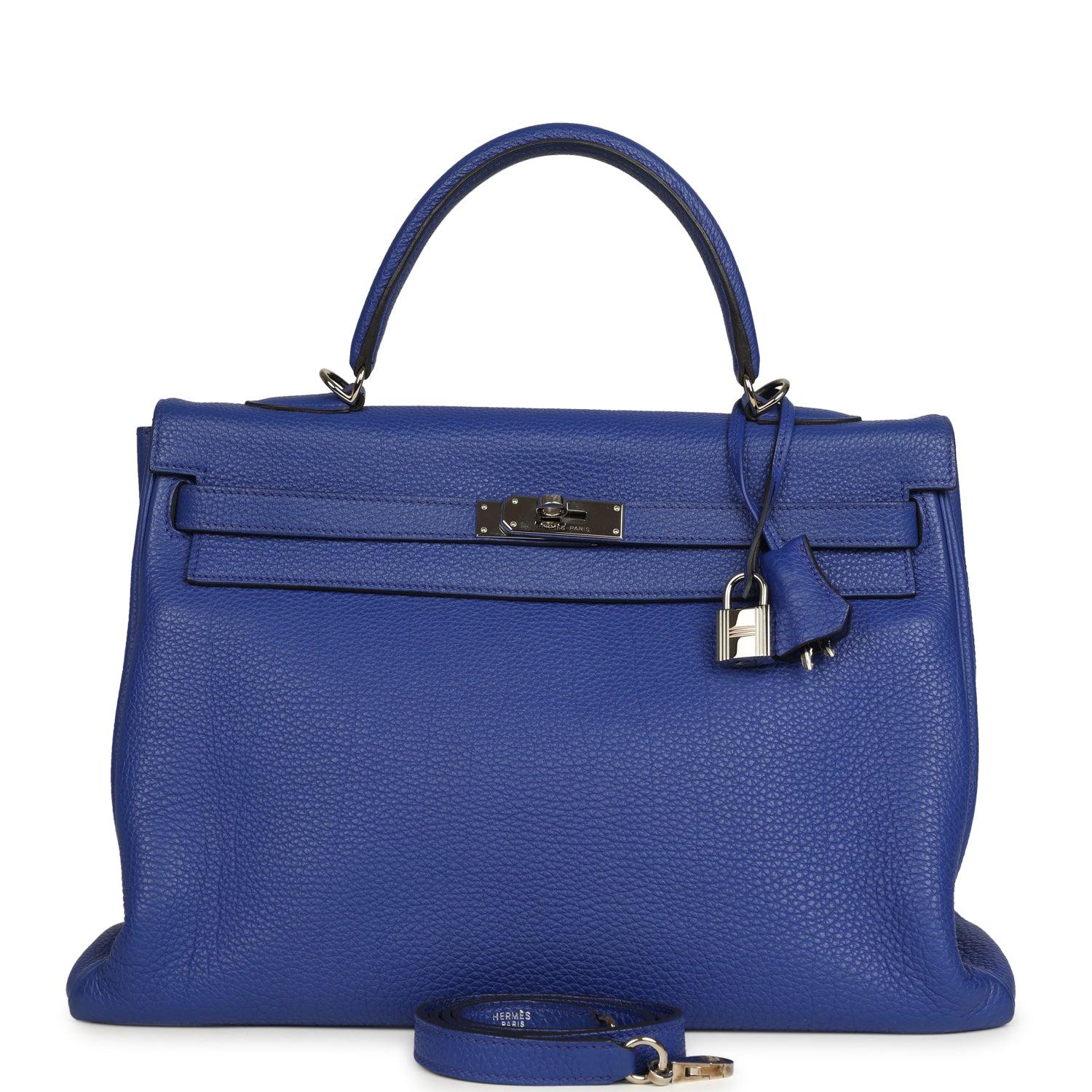 Hermes Kelly Retourne 35 Bleu Electric Togo Palladium Hardware
