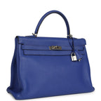 Hermes Kelly Retourne 35 Bleu Electric Togo Palladium Hardware