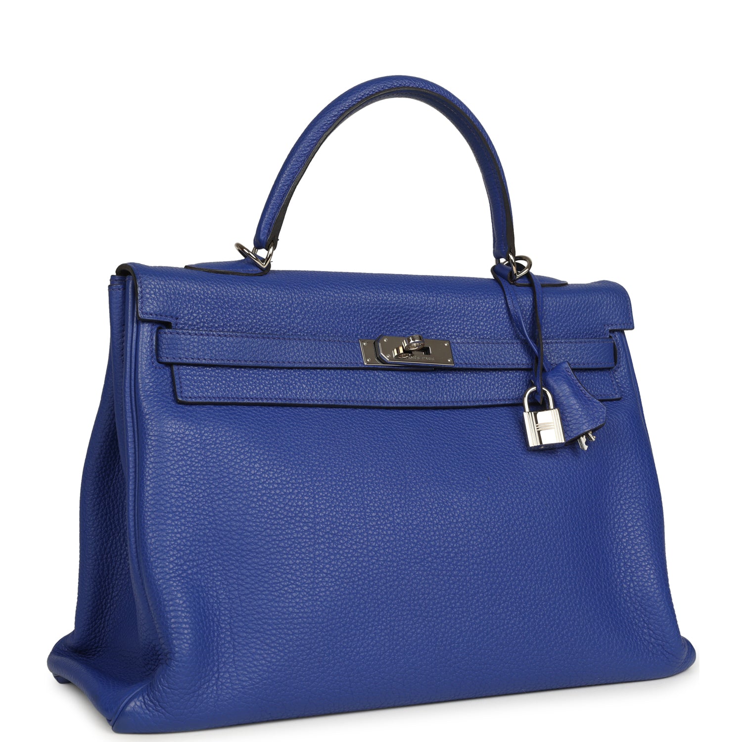 Hermes Kelly Retourne 35 Bleu Electric Togo Palladium Hardware