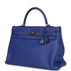 Hermes Kelly Retourne 35 Bleu Electric Togo Palladium Hardware