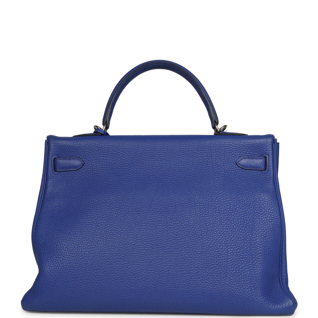 Hermes Kelly Retourne 35 Bleu Electric Togo Palladium Hardware