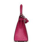Hermes Kelly Sellier 28 Rose Poupre Ostrich Palladium Hardware