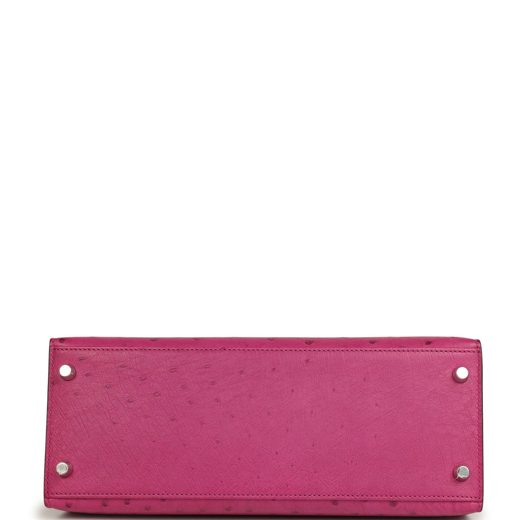 Hermes Kelly Sellier 28 Rose Poupre Ostrich Palladium Hardware
