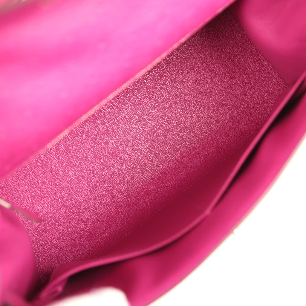 Hermes Kelly Sellier 28 Rose Poupre Ostrich Palladium Hardware