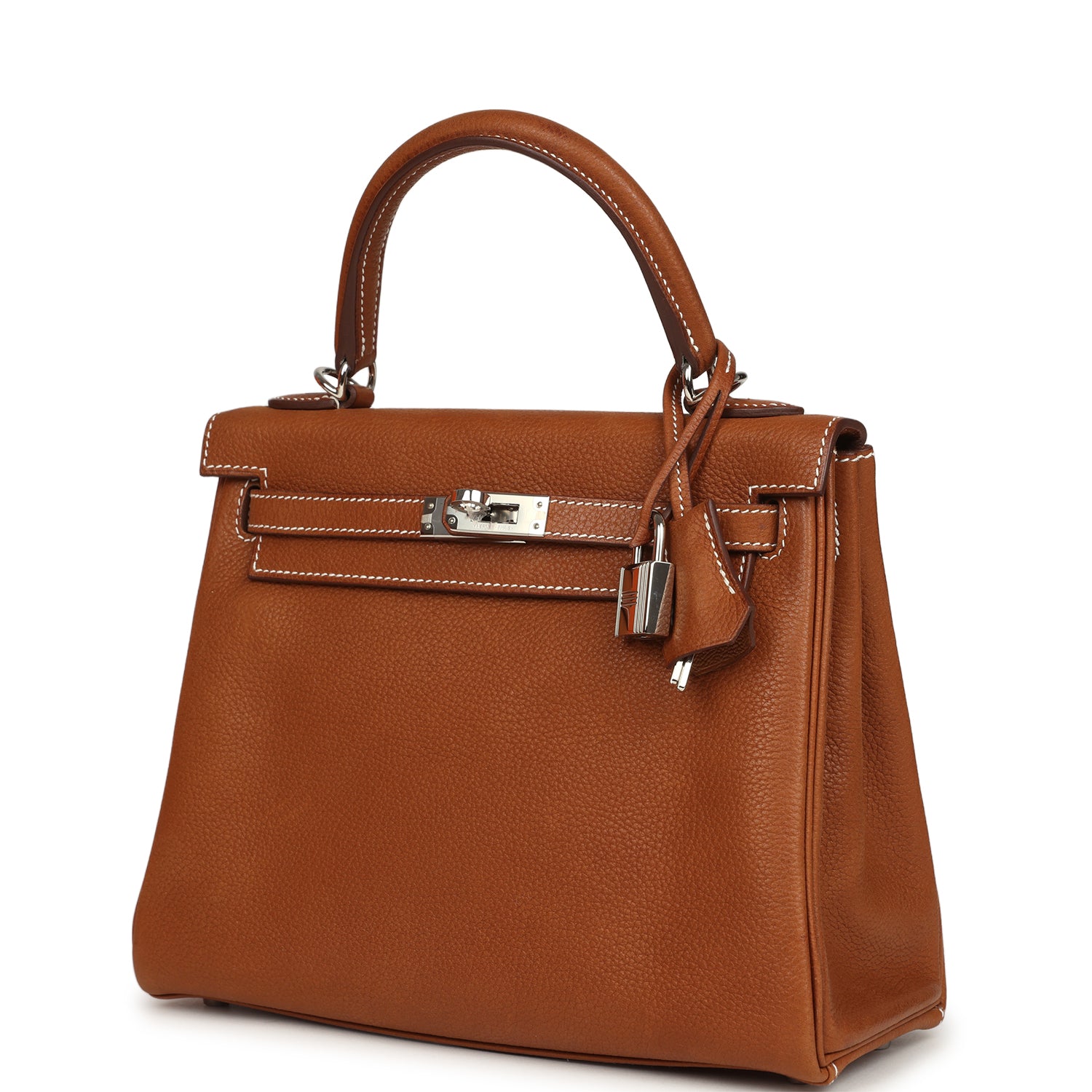 Hermes Kelly Retourne 25 Fauve Barenia Faubourg Palladium Hardware