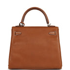 Hermes Kelly Retourne 25 Fauve Barenia Faubourg Palladium Hardware