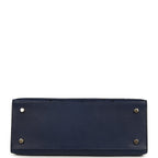 Hermes Kelly Sellier 28 Bleu Iris Ostrich Gold Hardware