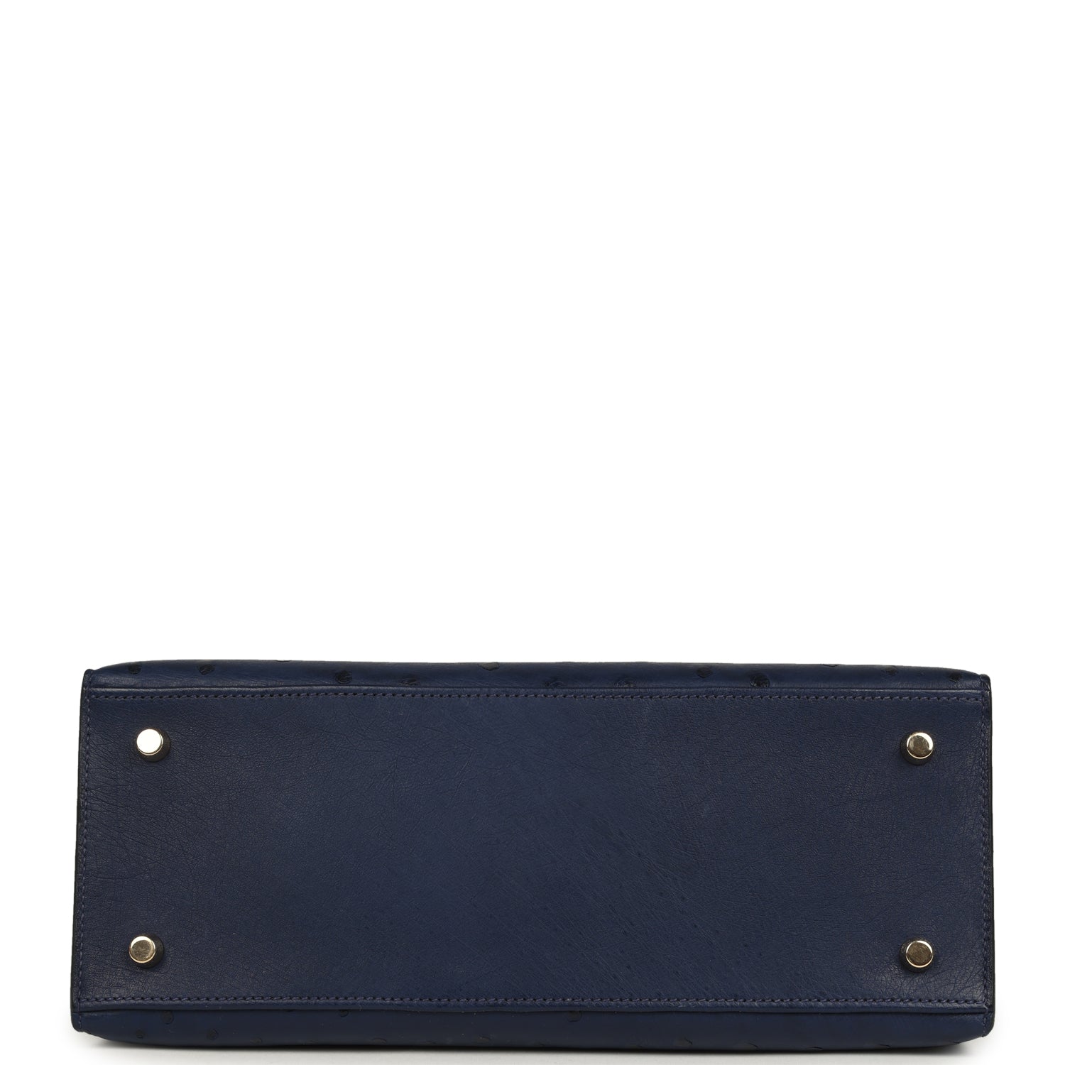 Hermes Kelly Sellier 28 Bleu Iris Ostrich Gold Hardware