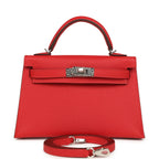 Hermes Kelly Sellier 20 Rouge Radieux Epsom Palladium Hardware