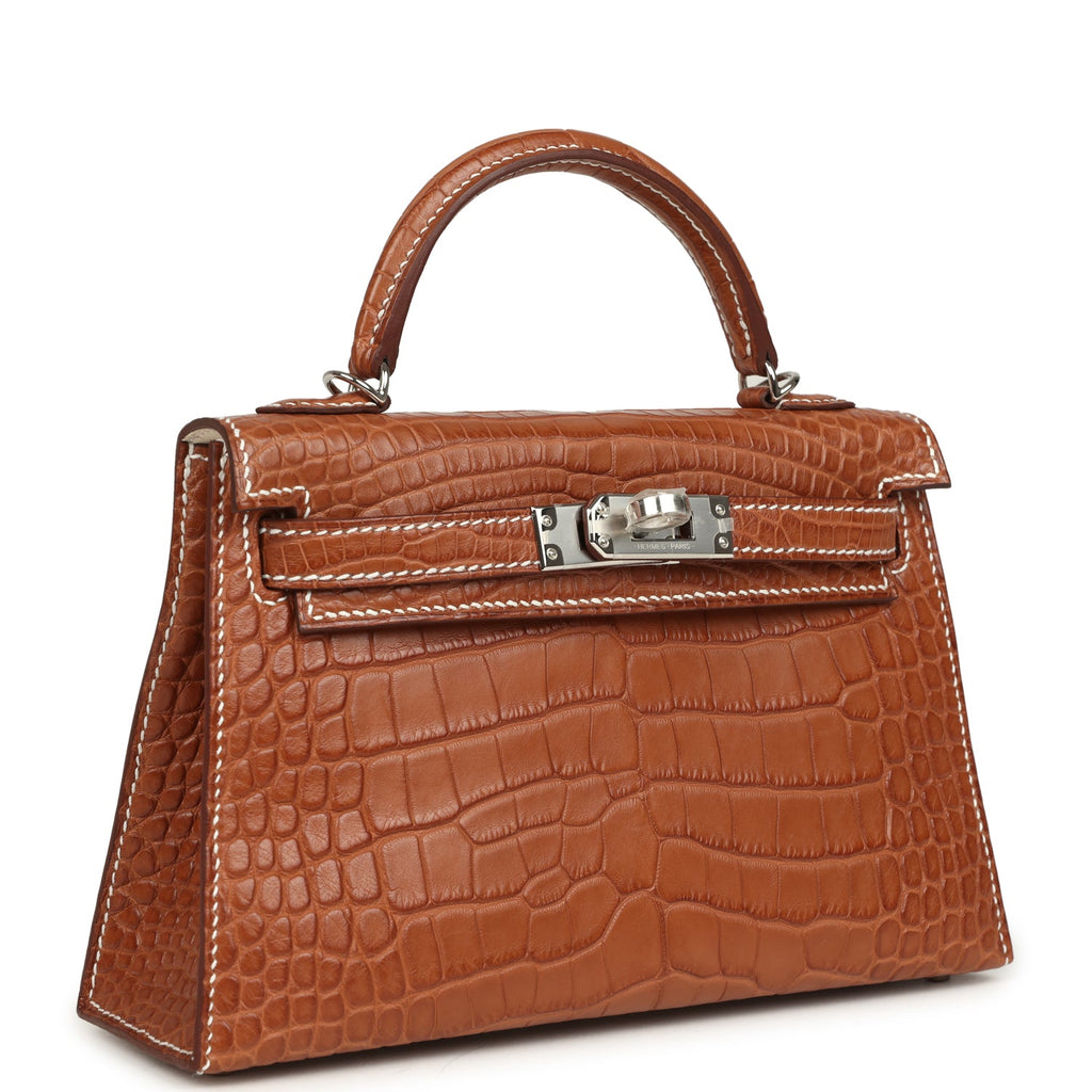 Hermes Special Order (HSS) Kelly Sellier 20 Gold Verso Matte Alligator Palladium Hardware