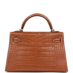 Hermes Special Order (HSS) Kelly Sellier 20 Gold Verso Matte Alligator Palladium Hardware