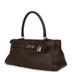 Vintage Hermes Fringe Shoulder Kelly 42 JPG Chocolat Clemence Palladium Hardware