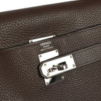 Vintage Hermes Fringe Shoulder Kelly 42 JPG Chocolat Clemence Palladium Hardware