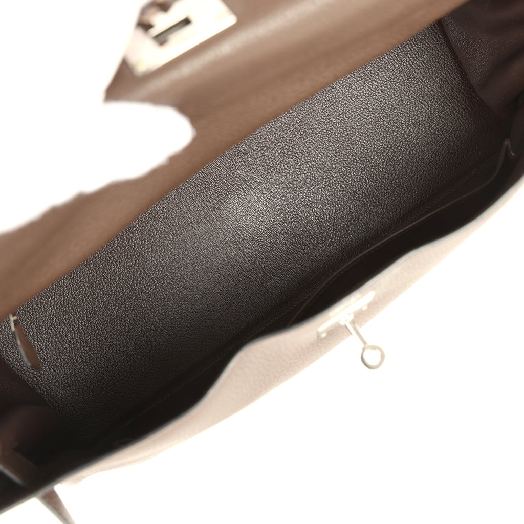 Vintage Hermes Fringe Shoulder Kelly 42 JPG Chocolat Clemence Palladium Hardware