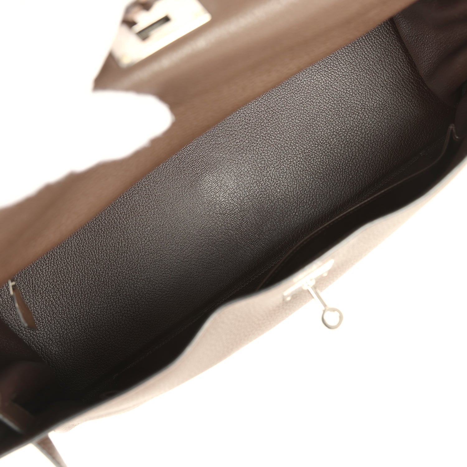 Vintage Hermes Fringe Shoulder Kelly 42 JPG Chocolat Clemence Palladium Hardware