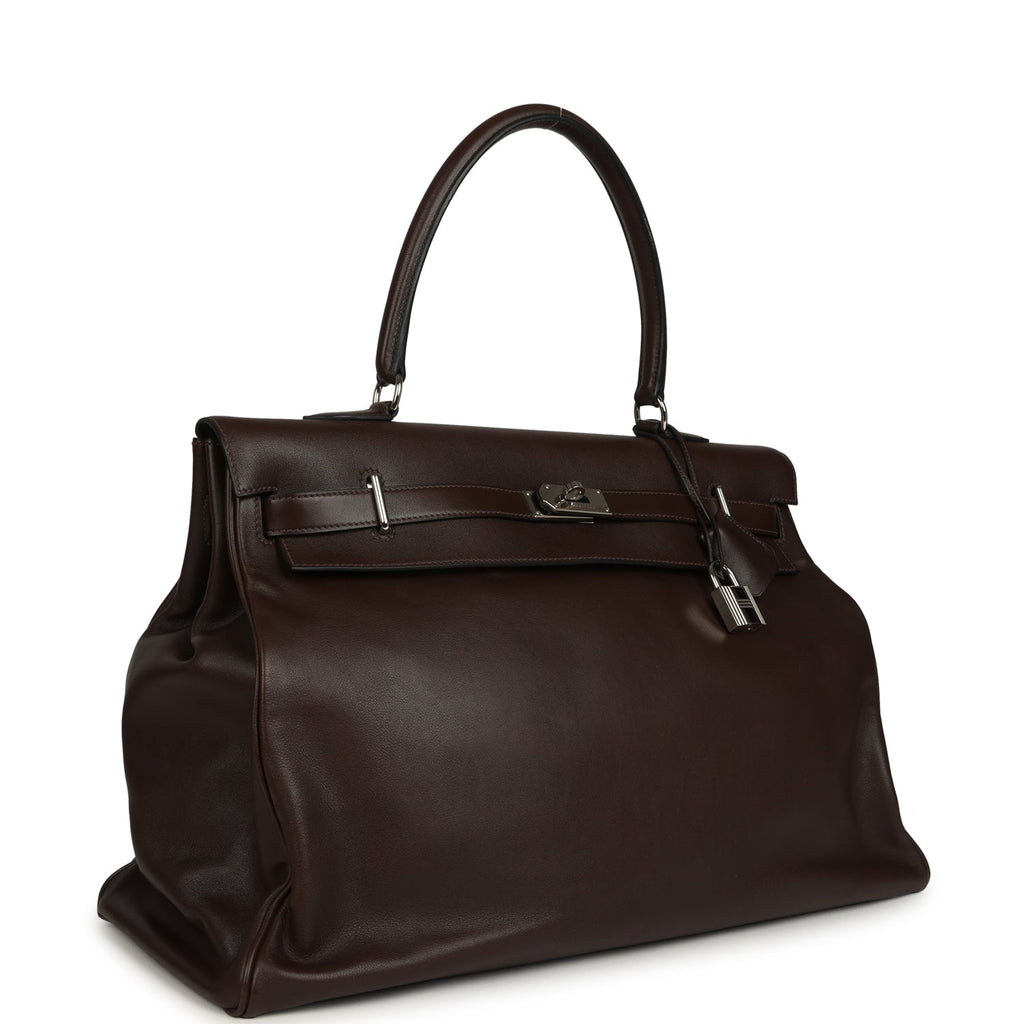 Hermes Kelly Relax 50 Ebene Sikkim Palladium Hardware