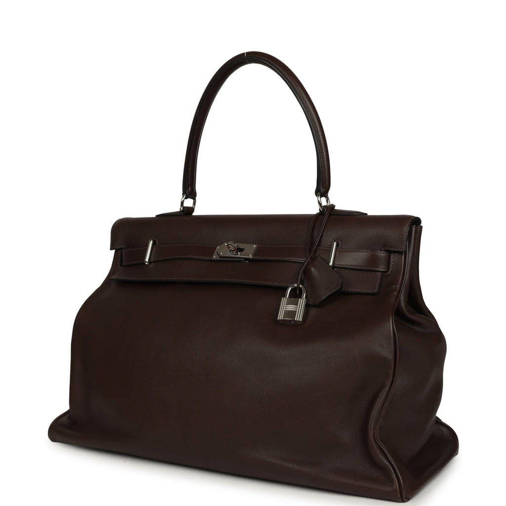Hermes Kelly Relax 50 Ebene Sikkim Palladium Hardware