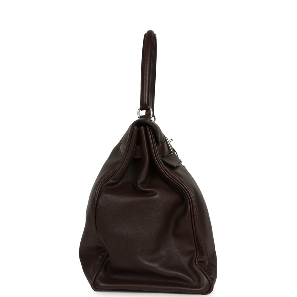 Hermes Kelly Relax 50 Ebene Sikkim Palladium Hardware