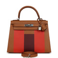 Hermes Kellygraphie Kelly Sellier 28 "Lettre H" Gold Epsom Palladium Hardware