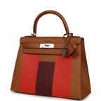 Hermes Kellygraphie Kelly Sellier 28 "Lettre H" Gold Epsom Palladium Hardware