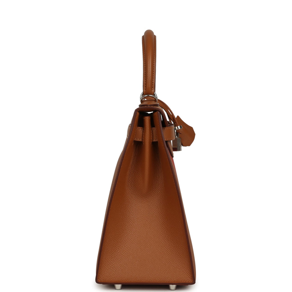Hermes Kellygraphie Kelly Sellier 28 "Lettre H" Gold Epsom Palladium Hardware