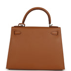 Hermes Kellygraphie Kelly Sellier 28 "Lettre H" Gold Epsom Palladium Hardware