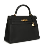 Hermes Kelly Retourne 32 Black Togo Gold Hardware