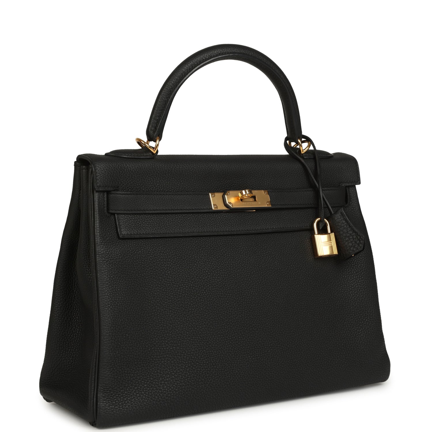 Hermes Kelly Retourne 32 Black Togo Gold Hardware
