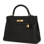 Hermes Kelly Retourne 32 Black Togo Gold Hardware