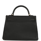 Hermes Kelly Retourne 32 Black Togo Gold Hardware