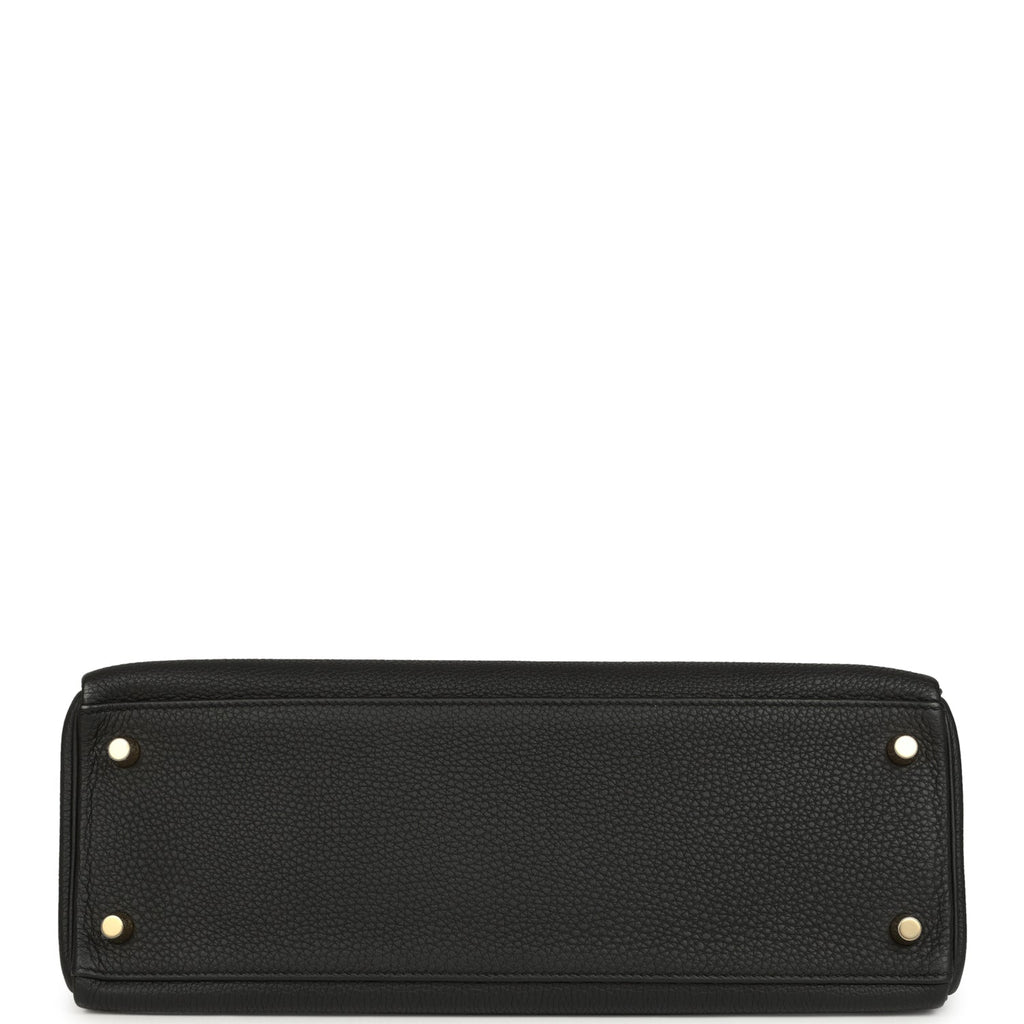 Hermes Kelly Retourne 32 Black Togo Gold Hardware