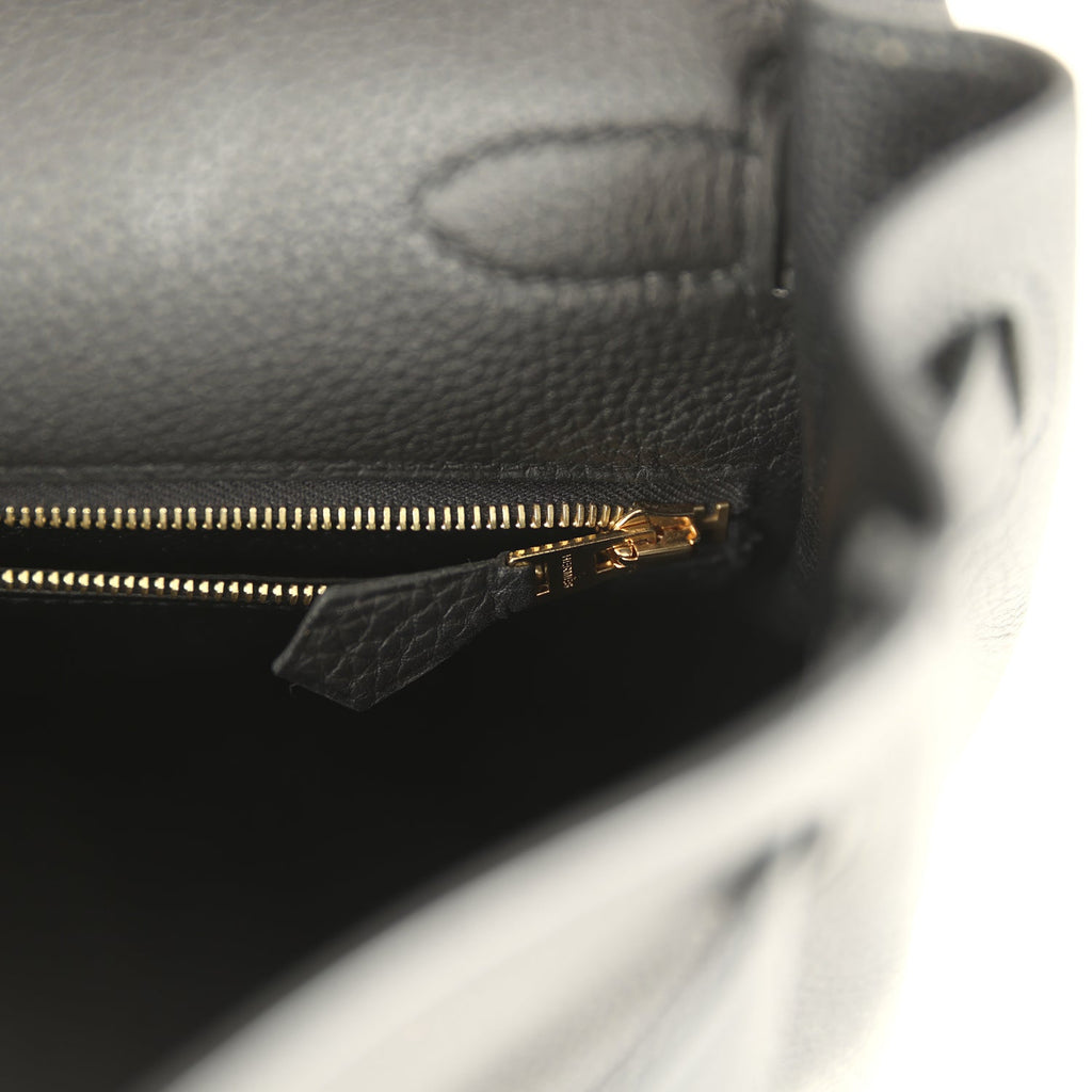 Hermes Kelly Retourne 32 Black Togo Gold Hardware