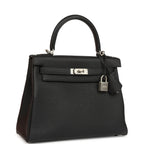 Hermes Special Order (HSS) Kelly Retourne 25 Black Verso Togo Brushed Palladium Hardware