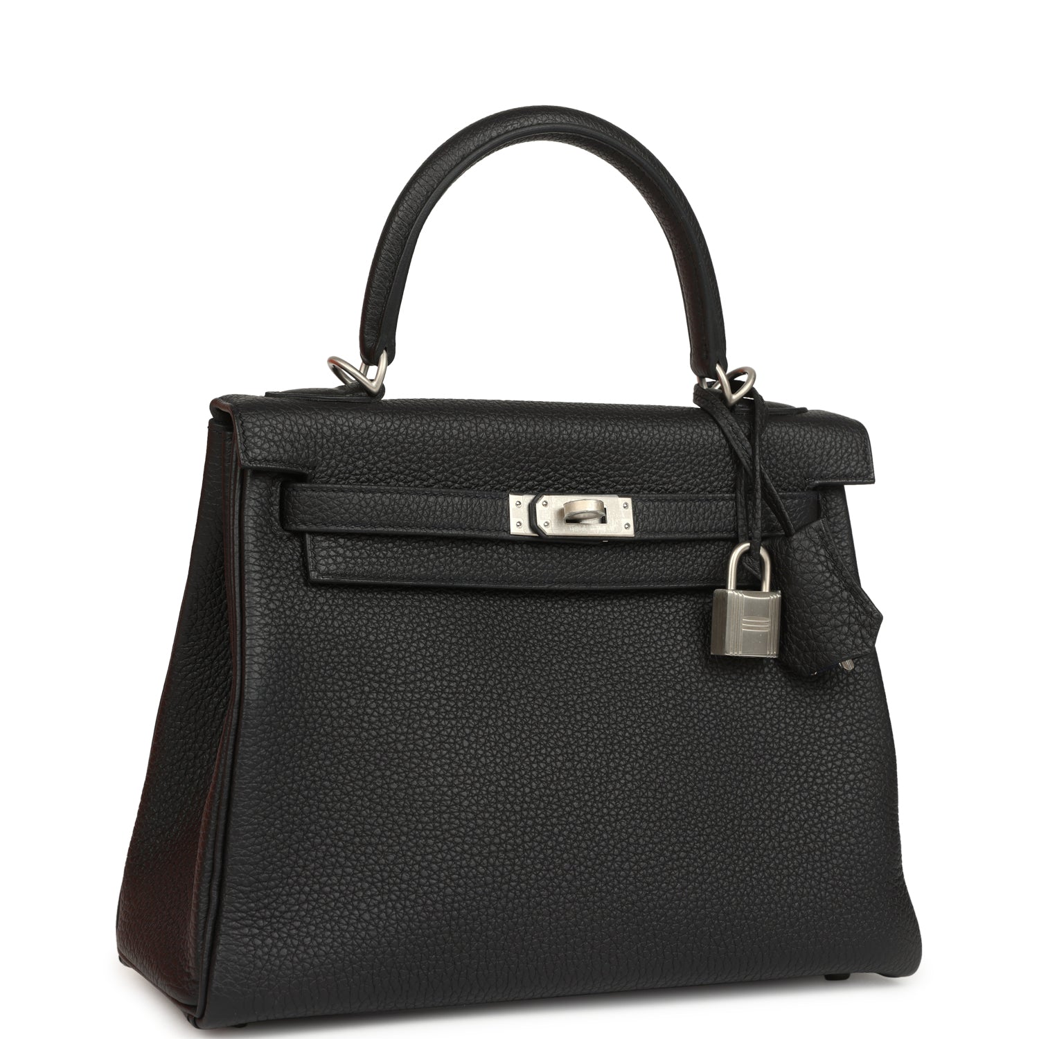 Hermes Special Order (HSS) Kelly Retourne 25 Black Verso Togo Brushed Palladium Hardware