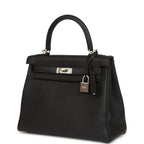 Hermes Special Order (HSS) Kelly Retourne 25 Black Verso Togo Brushed Palladium Hardware