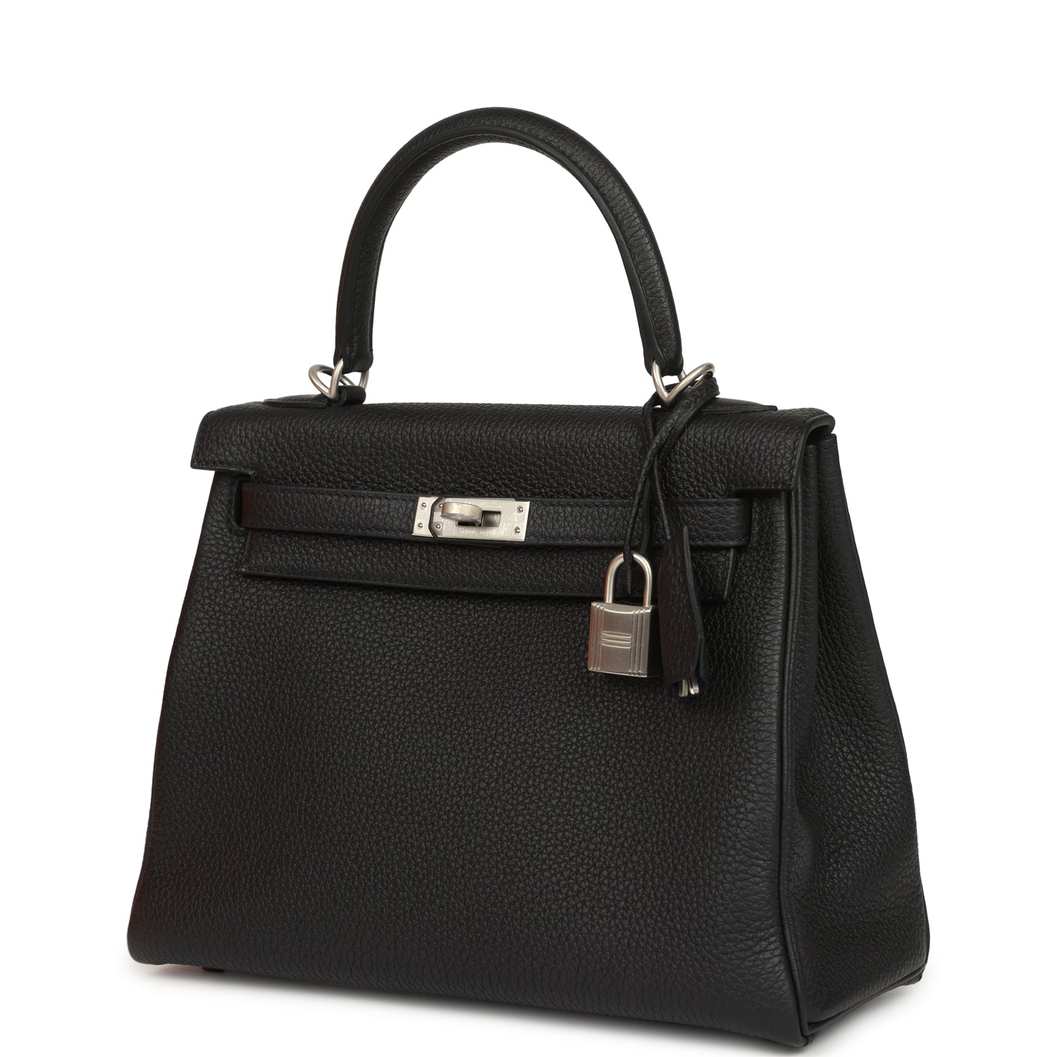 Hermes Special Order (HSS) Kelly Retourne 25 Black Verso Togo Brushed Palladium Hardware