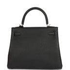 Hermes Special Order (HSS) Kelly Retourne 25 Black Verso Togo Brushed Palladium Hardware