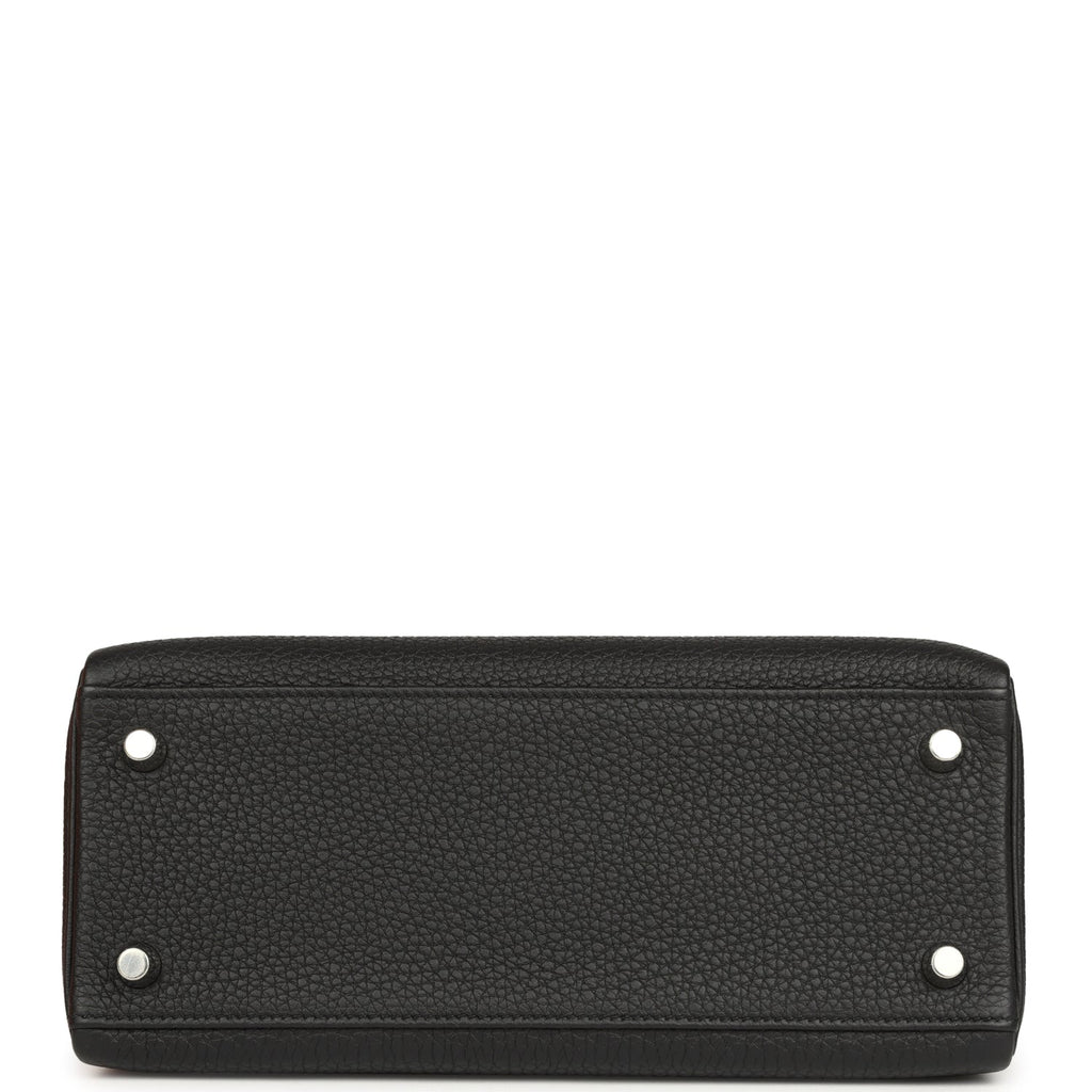 Hermes Special Order (HSS) Kelly Retourne 25 Black Verso Togo Brushed Palladium Hardware