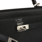 Hermes Special Order (HSS) Kelly Retourne 25 Black Verso Togo Brushed Palladium Hardware